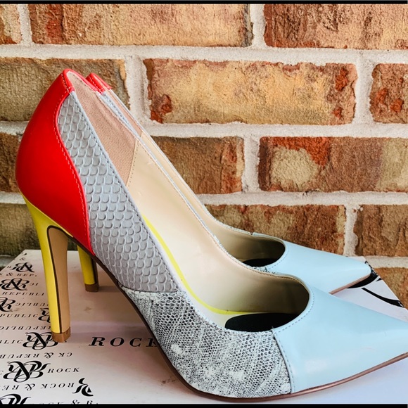 Rock & Republic Shoes - NIB Neon Colorful Snake Print Stiletto High Heels